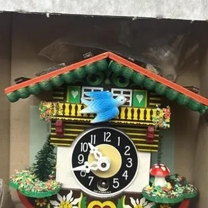 Vintage miniature cuckoo clock with box