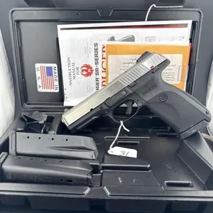 Ruger SR45 45 cal 
Case, three 10 round clips,