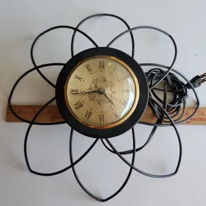 Vintage Sessions U.S.A. Metal Wall Clock, 13"X3.5"