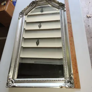 Beveled Glass Mirror, Wood Frame, 15.25"X27.25"