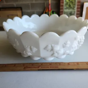 Vintage Westmoreland Milk Glass Bowl, 10.5"X4.5"