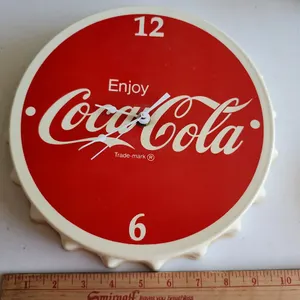 Vintage Plastic Coca Cola Bottle Cap Clock, 10.75"