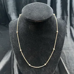 Sterling Silver Ball Station Necklace, 17 Inches, 5.8 Grams