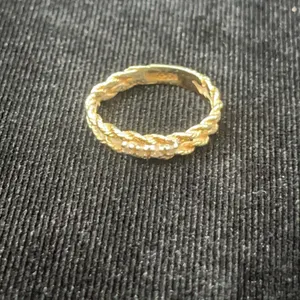 14K Gold Cubic Zirconia Braided Ring, Size 7