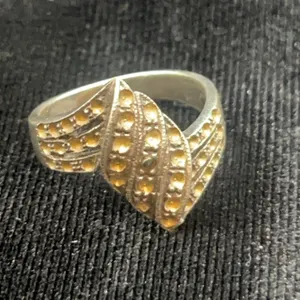 Sterling Silver Ring with Textured Design, Marked 925