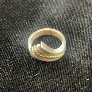 Sterling Silver and Gold-Tone Accented Ring, Size 5.5