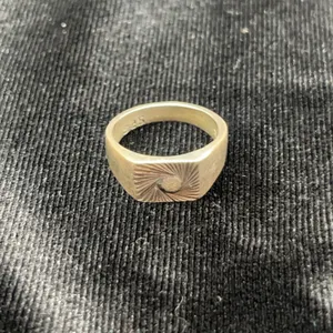Mexican Sterling Silver Ring with Engraved Geometric Design