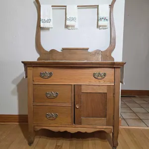 Antique Washstand. 33 x 17 x 54. *you must bring adequate help to remove and load. Located on main floor. LR2