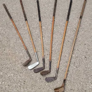 FORE! (make that 6) WOOD SHAFTED GOLF CLUBS. Wright & Ditson, Hagen, Spaulding, Invincible, Monarch, and Glencoe. See 10 pphotos. GN