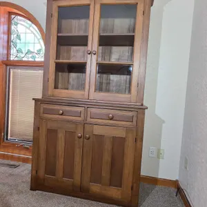 Two Piece Hutch. 42 x 19 x 80. The bottom piece is 36" tall. *you must bring adequate help to remove and load. Located on main floor. LR