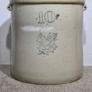 Western Stoneware 10 Gallon Crock.* you must bring adequate help to remove and load. Located on main floor. LR