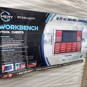 NEW/UNUSED STEELMAN 10' 40 DRAWER 2 CABINET WORKBENCH