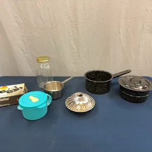 Enamel pots, misc