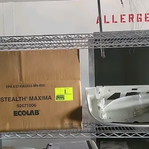 Ecolab Stealth Maxima 92671006 insect light trap. Features white plastic construction and wall-mountable design. 2'L. Corded electric.