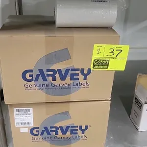Garvey GX2516 white blank pricing labels. Includes two cases and one sleeve of rolls. Product code: 2516-09510.