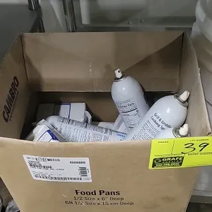 Baking and cooking ingredients lot. Includes Fleischmann's active dry yeast (#2192, 2 lb bag) and Sysco Imperial cooking sprays, including all-purpose