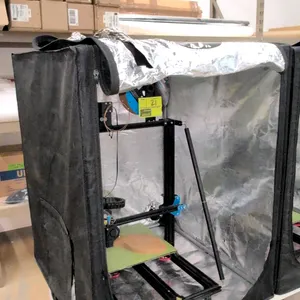 Creality CR-10 V3 FDM 3D printer. Features 300mm x 300mm x 400mm build size and separate control box. Includes 28"x30"x35" reflective heat enclosure w