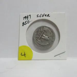 1947 Sliver United States of America 25 Cents
