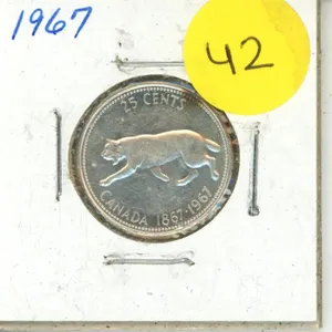 1967 Canada Silver 25 Cents.