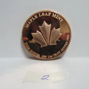 Wood Bison Coin (Pure Copper .999 1 Ounce Troy Cuivre Pur)