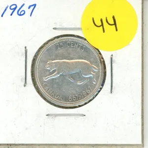 1967 Canada Silver 25 Cents.