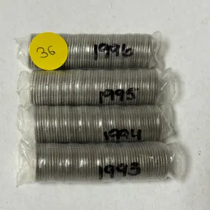 Roll of 1993, 1994, 1995, 1996 Canada 10 Cents.