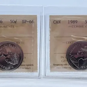 ICCS Graded Specimen 1986 and 1989 Canada 50 Cent