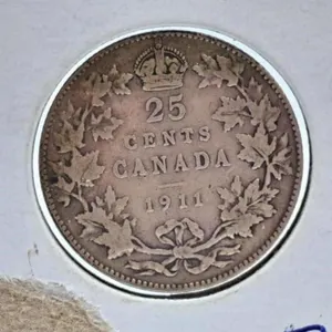 Fine 1911 Canada Quarter