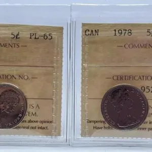 ICCS Graded 1976 and 1978 Proof Like Canada