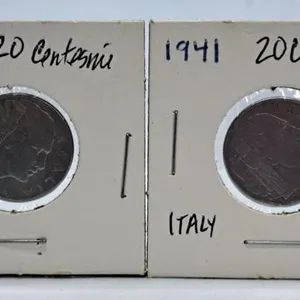 1940 and 1941 Italy Twenty Centesimi Coins