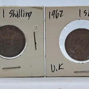 1956 and 1962 Great Britain One Shilling Coins