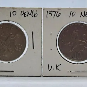1968 and 1976 Great Britain Ten New Pence Coins