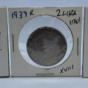 1923, 1939 and 1940 Italy Two Lira Coins