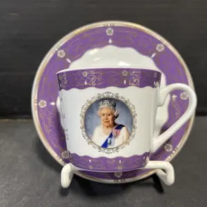 Gold Plated Cup & Saucer - Celebrating The Life Of