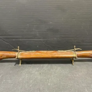 Vintage Carving Set in Carved Wood & Brass Stand