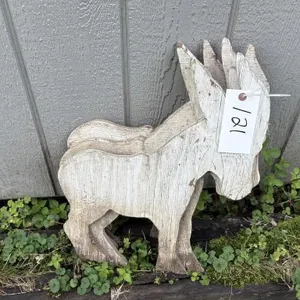 (4) Wood Donkeys