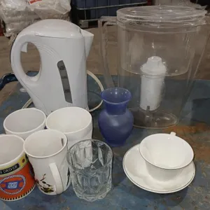 Electric Kettle, water filter jug, tea cup, vase,