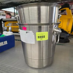 (2) Stainless Steel Ice Buckets with Side Handles