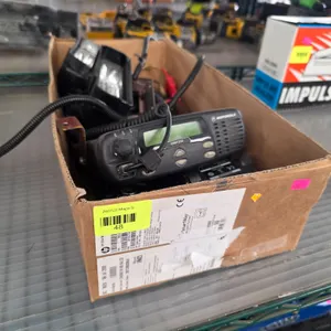 Motorola Mobile Radio With Microphone, External Speaker, and Emergency Lights