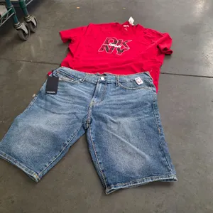 True Religion Denim Shorts Size 36W, DKNY XL Red T-Shirt, (Security Tags)