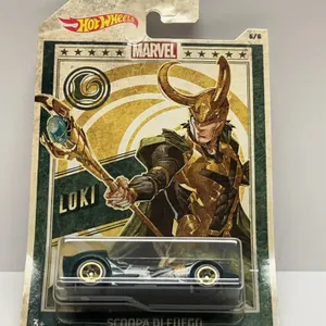 Hot Wheels Marvel Scoopa Di Fuego Loki Car Limited Edition 6/6 Mattel 2017 Carded Collectible Toy Ca