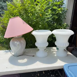Table Lamp and Planters
