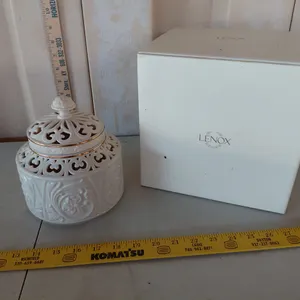 Lenox Illuminations Versailles Round Covered Candlebox, New In Box