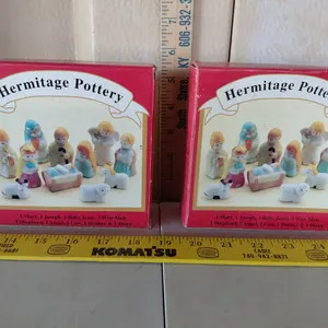 Two Miniature Hermitage Pottery Nativity Sets