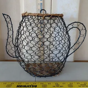 Chicken Wire Wall Teapot 14''X5''X10''