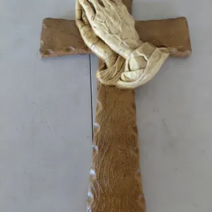Decorama Wall Praying Hands Cross 11''X19''2''