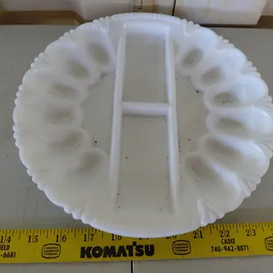 Vintage L.E. Smith Glass Deviled Egg Plate 10.75"