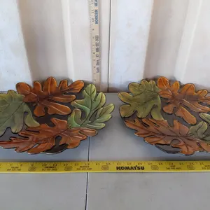 2 Metal Leaf Trays 15"
