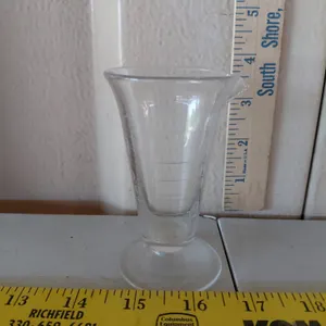Vintage Whitall Tatum Company Etched Measuring Glass 2.25"X4"