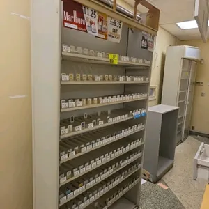 48" x 93"h Poly and metal tobacco rack